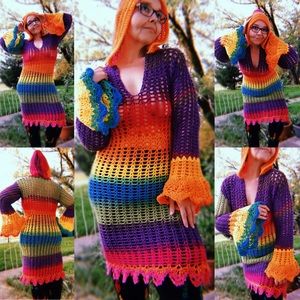 Fairy Queen Pride Rainbow Hooded Dress